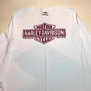 Harley Davidson holographic Long sleeve white shirt size M
